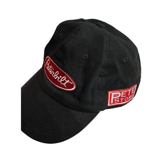 Peterbilt Trucker Ball Cap Black Red Patch Logo Pre owned - Picture 2 of 8